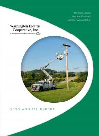 Cover of the 2021 Annual Report featuring a photo of the Highland Ridge substation