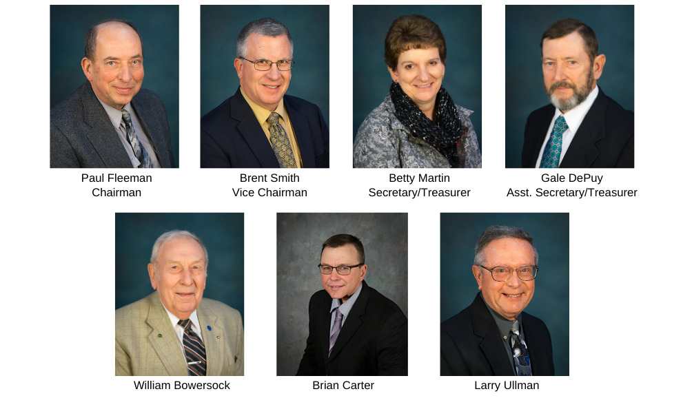 Seven headshot photos of the members of the Washington Electric Cooperative Board of Trustees